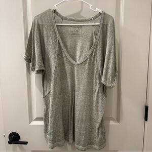 We The Free Women's Light Sage Green Short Sleeve V-Neck Tee
